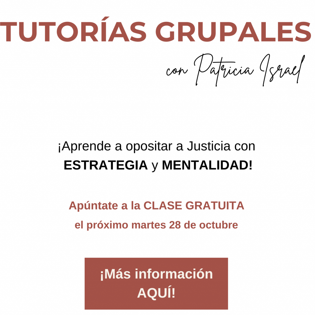 tutorias grupales con Patricia Israel para las oposiciones de justicia 2026